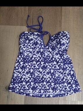 Converse Purple and White Tankini Swim Top Sz M Bin W